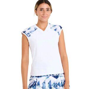 Sofibella Kaleidoscope 24 Inch Raglan Womens Cap Sleeve Tennis Shirt